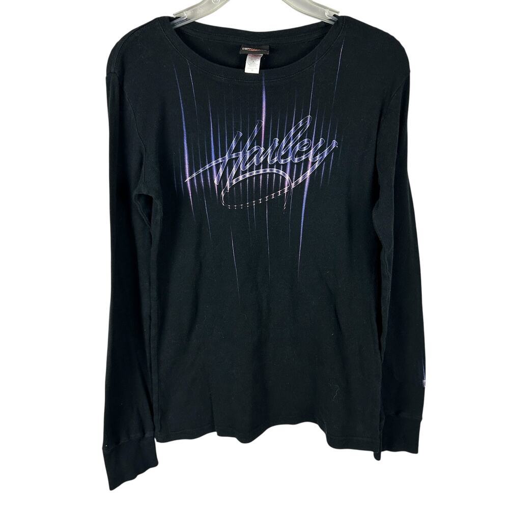 Harley Davidson Black Stirgus Long Sleeve Graphic Crew Neck T Shirt M